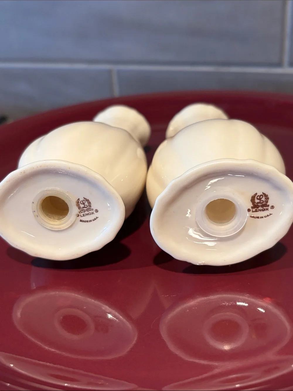 Lenox vintage salt pepper shaker set platinum excellent like new condition